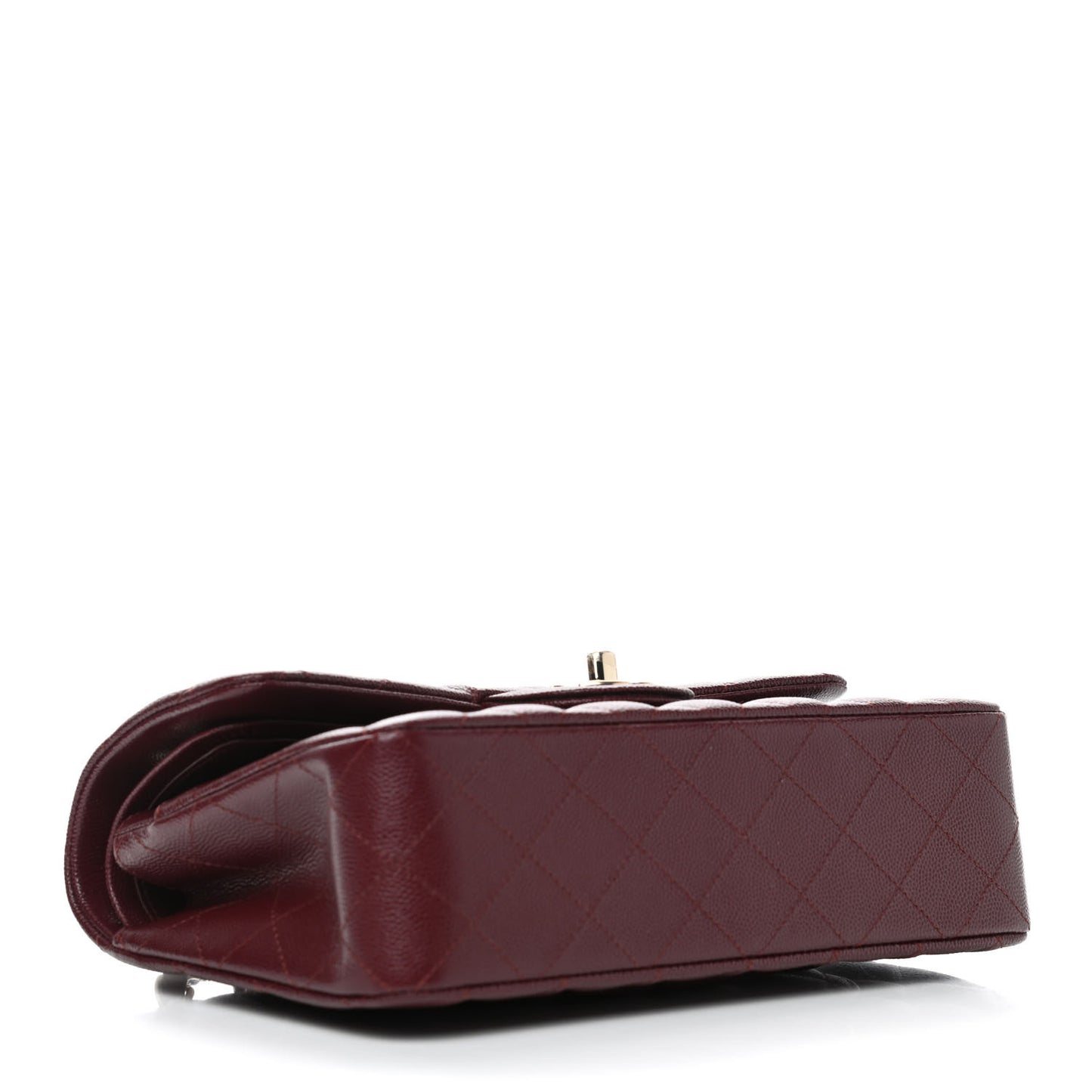Caviar Quilted Small Double Flap Burgundy