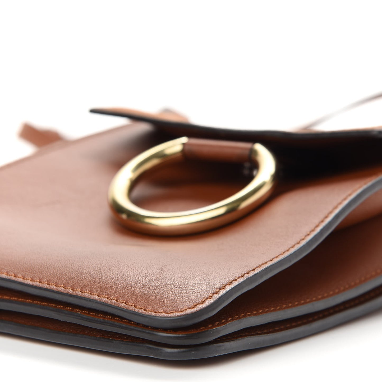 Suede Calfskin Mini Faye Bracelet Bag Tobacco