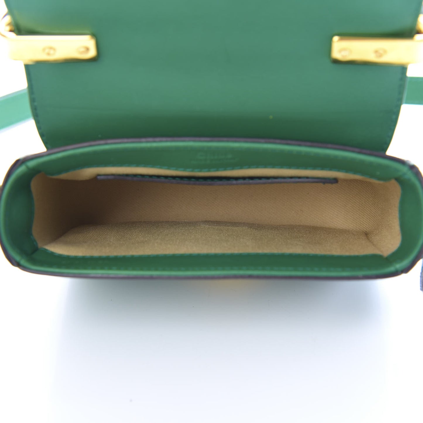 Calfskin Crocodile Embossed Mini C Double Carry Woodsy Green