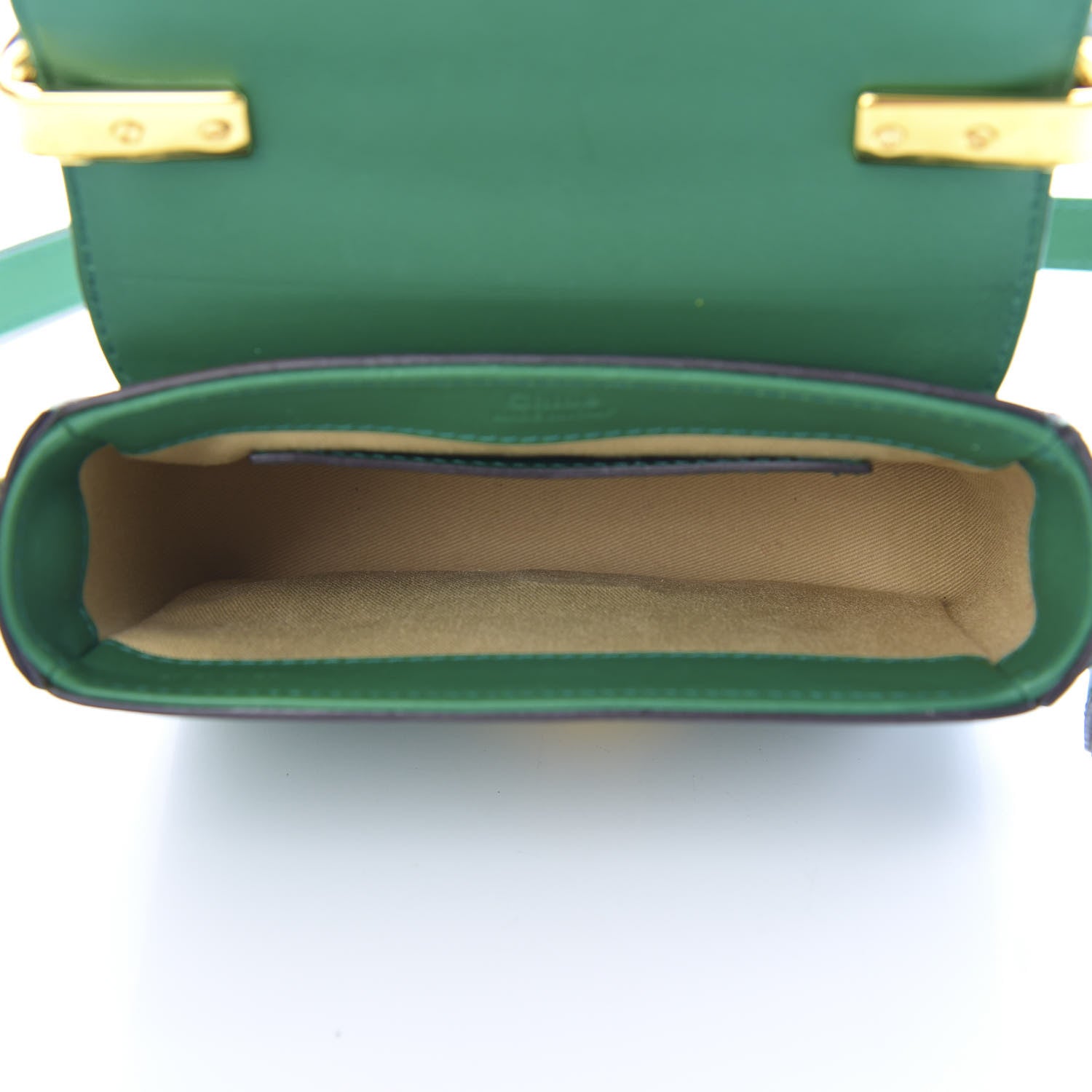 Chloe Calfskin Crocodile Embossed Mini C Double Carry Woodsy Green 5 of 15