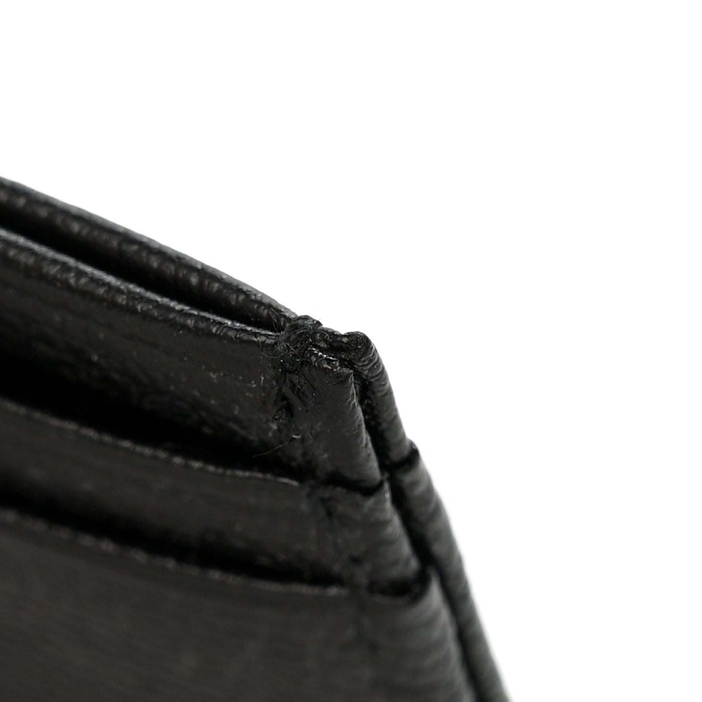 Calfskin Coco Button Card Holder Black