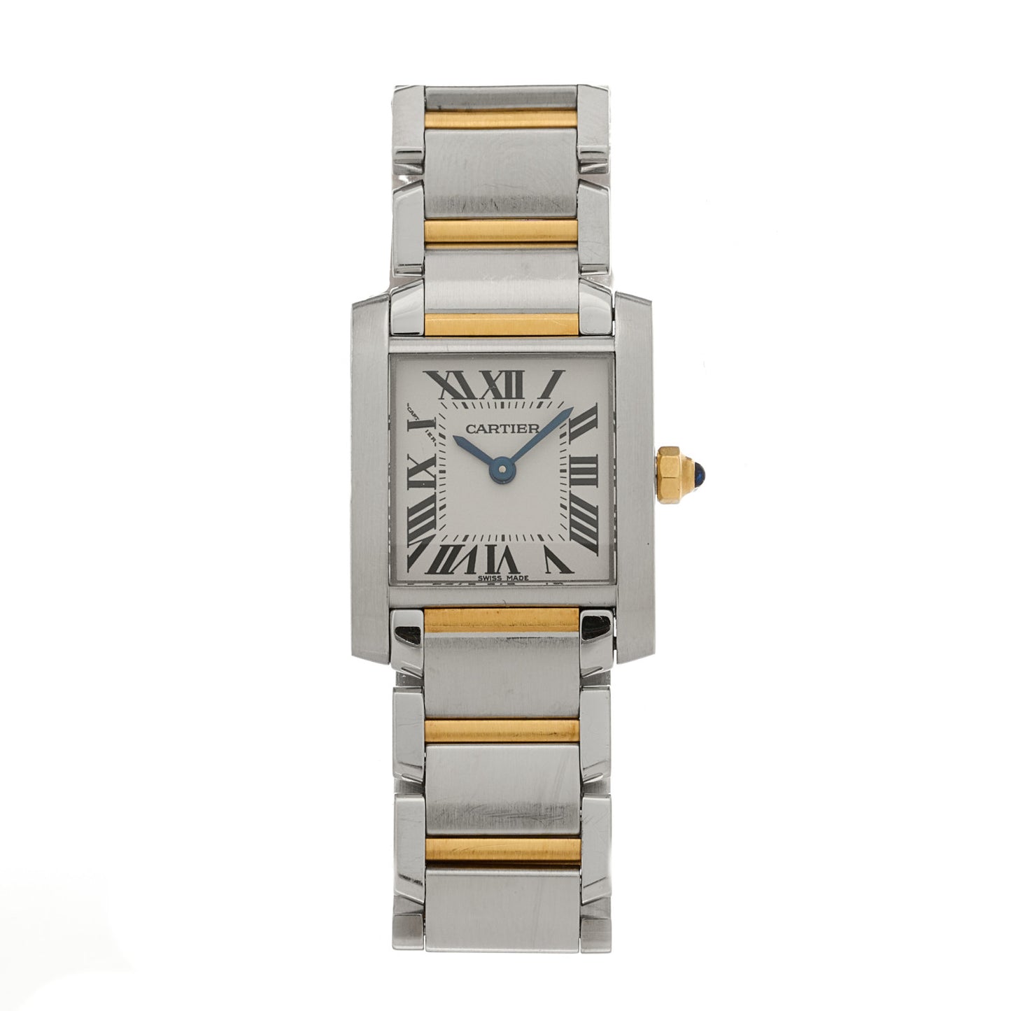 Stainless Steel 18K Yellow Gold 20mm Tank Francaise Quartz Watch