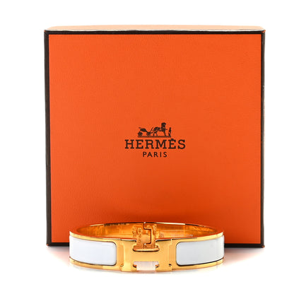 Hermes Enamel Narrow Clic Clac H Bracelet PM White 5 of 5