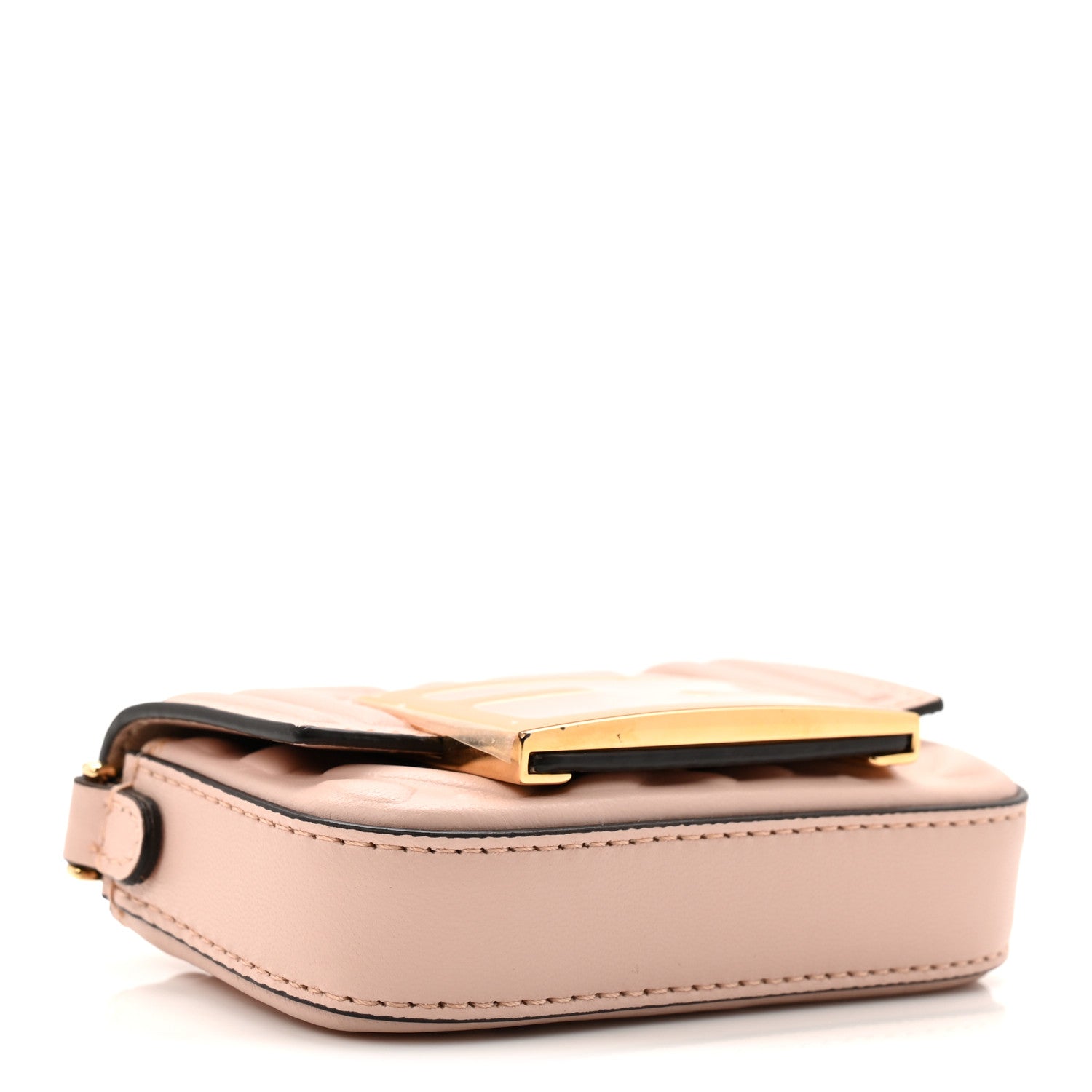 Fendi Nappa Matisse FF Embossed Nano Maxi Buckle Baguette Charm Rosa Quarzo 4 of 8