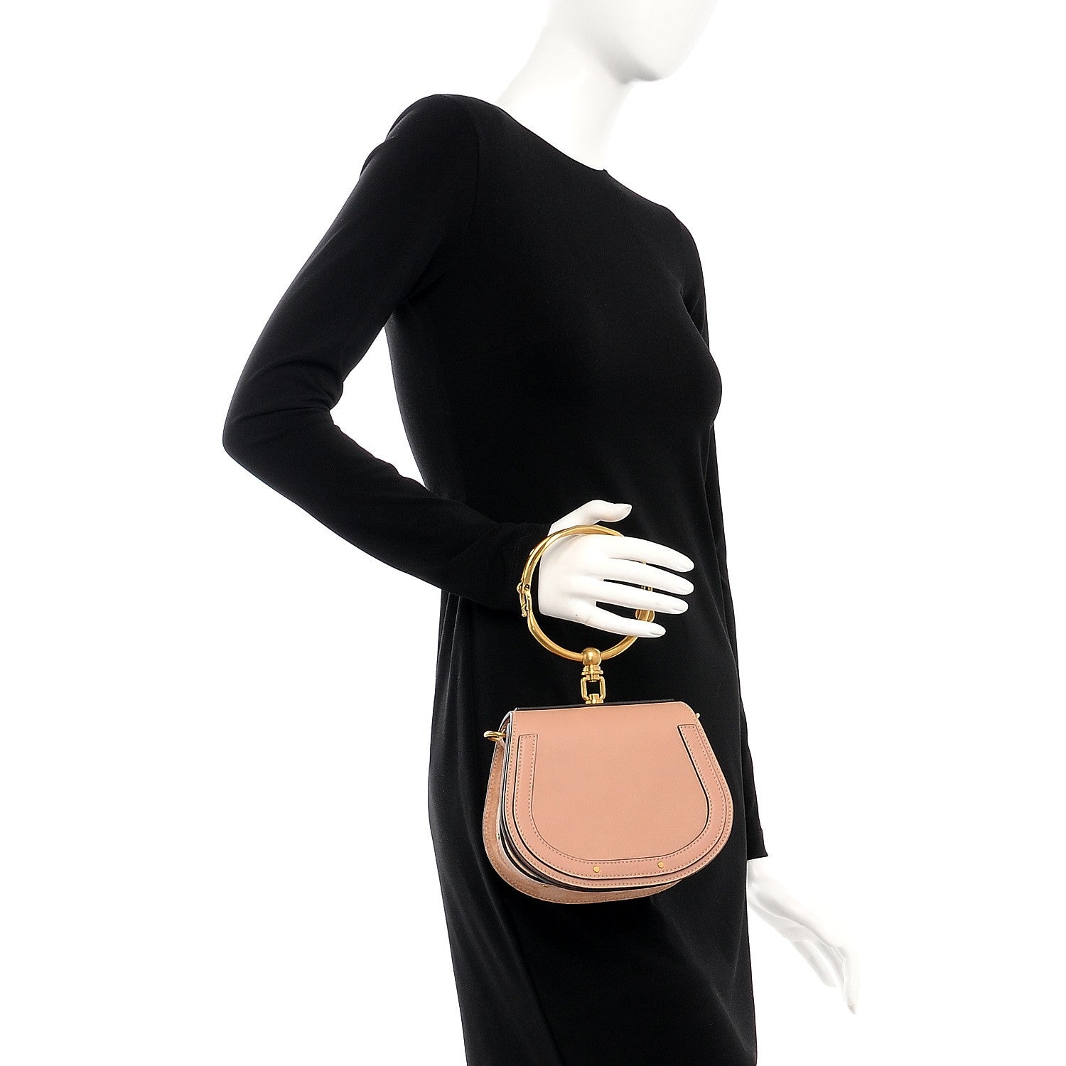 Chloe Calfskin Suede Small Nile Bracelet Bag Biscotti Beige 3 of 9