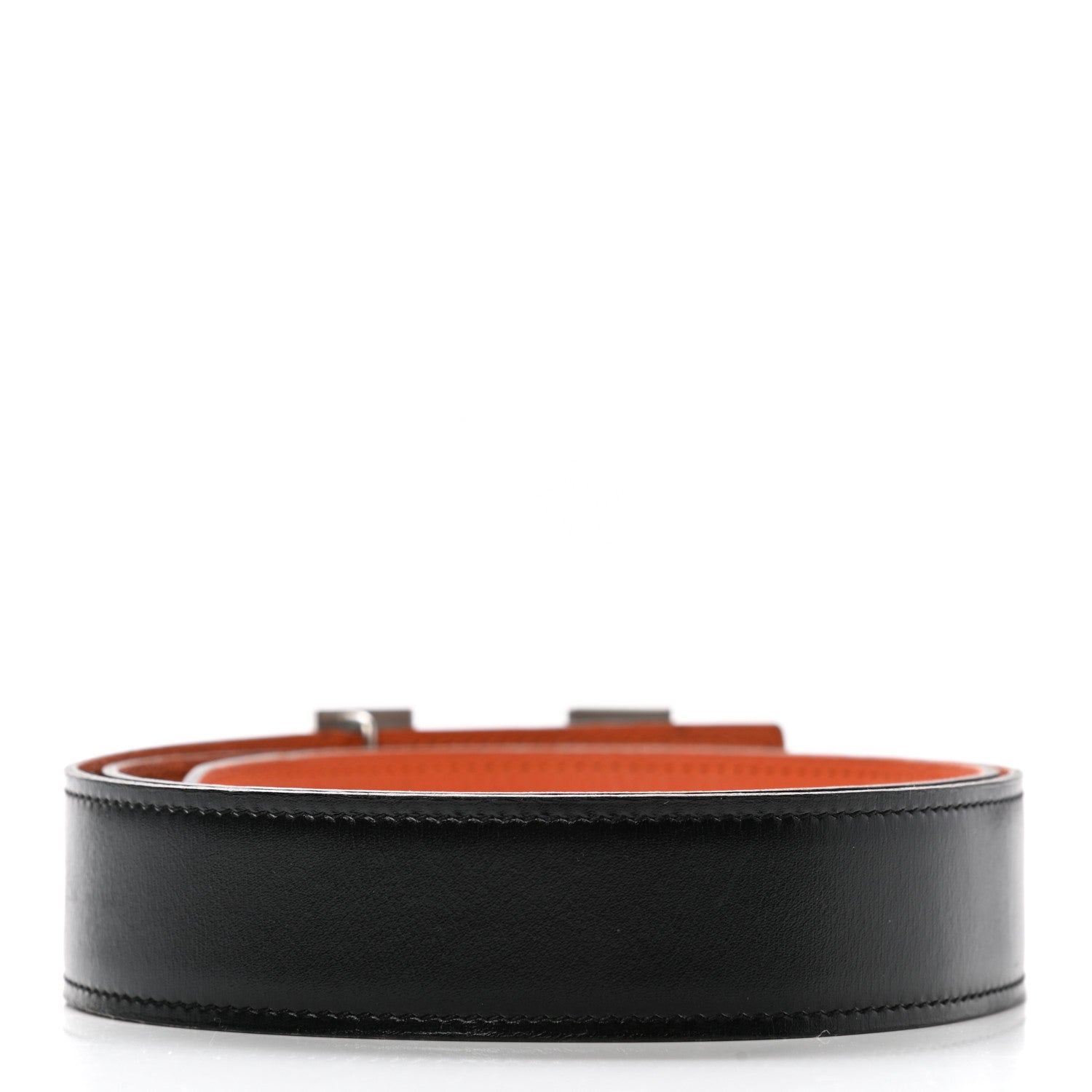 Hermes Box Togo 32mm H Belt 85 Black Orange 2 of 7