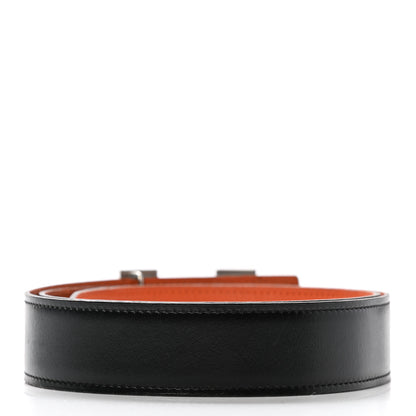 Hermes Box Togo 32mm H Belt 85 Black Orange 2 of 7