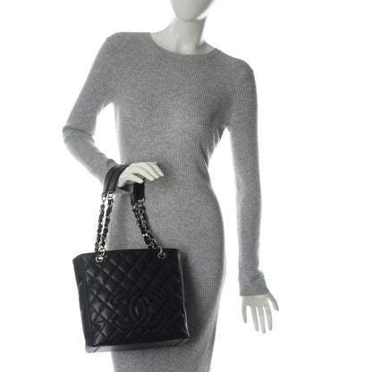 Chanel Caviar Quilted Petit Shopping Tote PST Black 2 of 7
