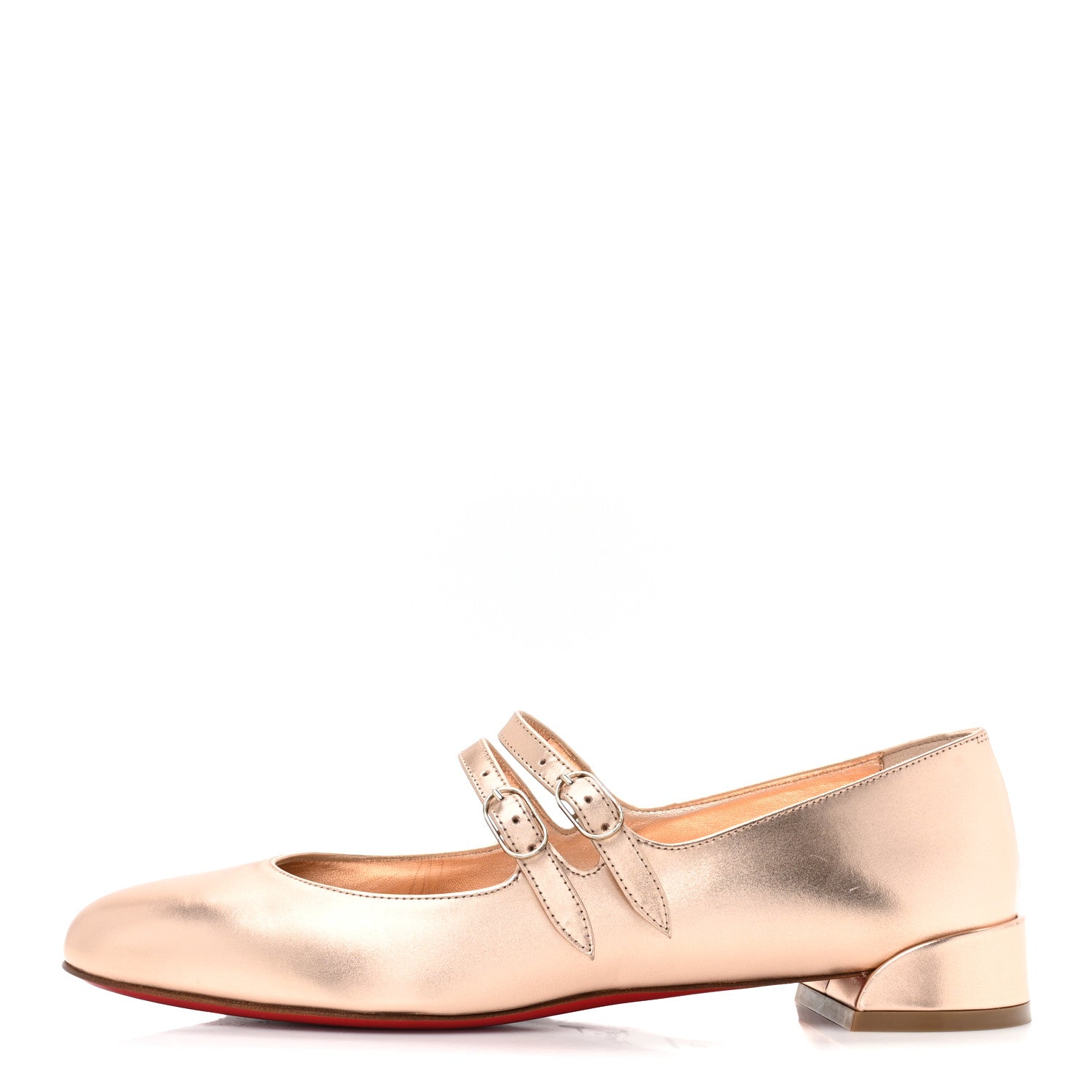 Christian Louboutin Nappa Metallic Sweet Jane Flats 38.5 Beige 1 of 10
