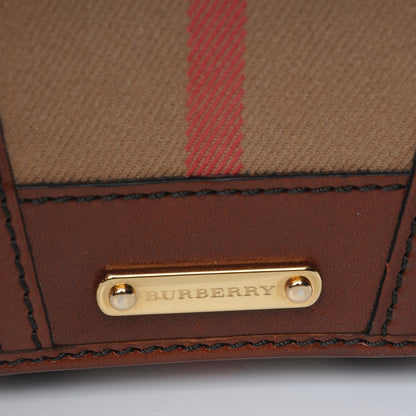 Burberry Bridle Calfskin House Check Medium Leighton Wallet Dark Tan 5 of 10