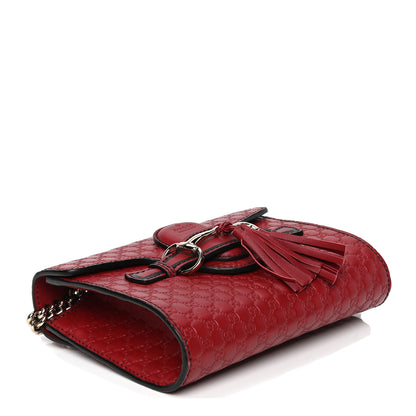 Gucci Soft Microguccissima Mini Emily Chain Shoulder Bag Rosso 3 of 4