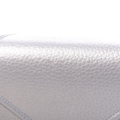 Christian Dior Metallic Grained Calfskin Diorama Wallet on Chain Pouch Silver 9 of 10