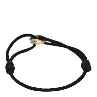 Cartier 18K Pink Yellow White Gold Trinity Adjustable Cord Bracelet Black 3 of 6