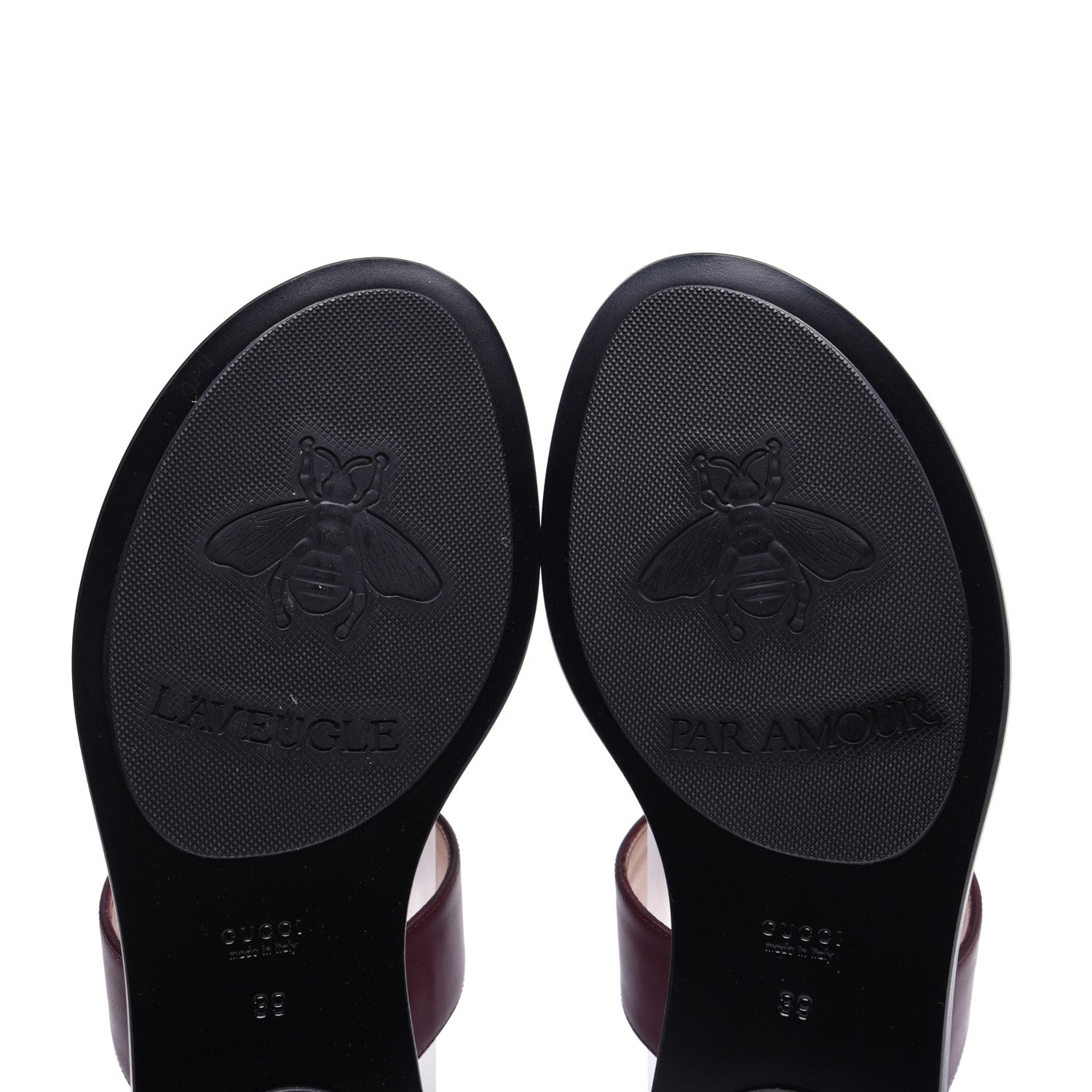Gucci Calfskin GG Marmont Thong Sandals 39 Vintage Bordeaux 11 of 12