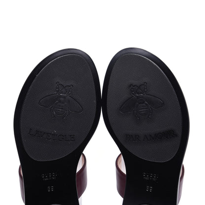 Gucci Calfskin GG Marmont Thong Sandals 39 Vintage Bordeaux 11 of 12