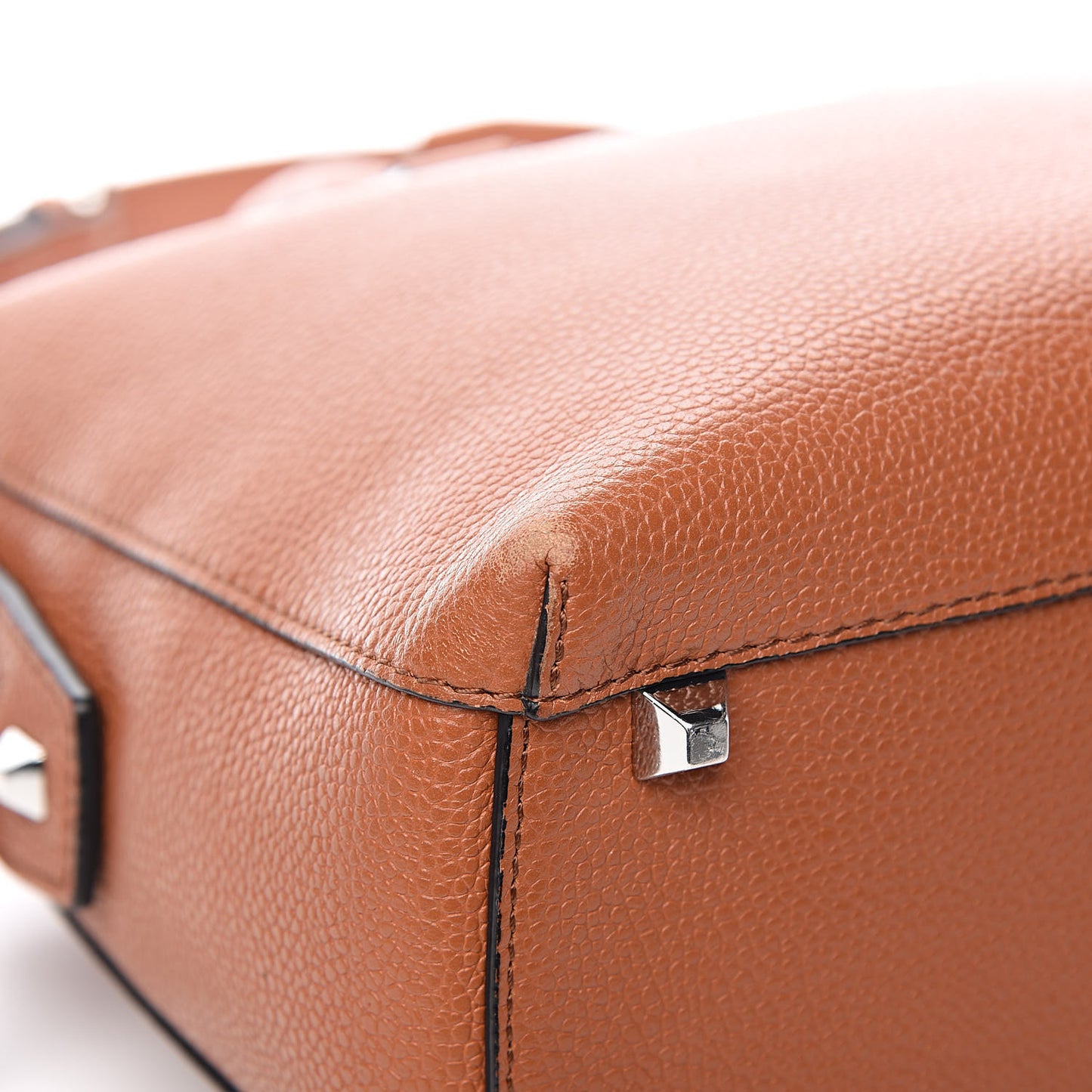 Grained Calfskin Medium Ella Boston Brown