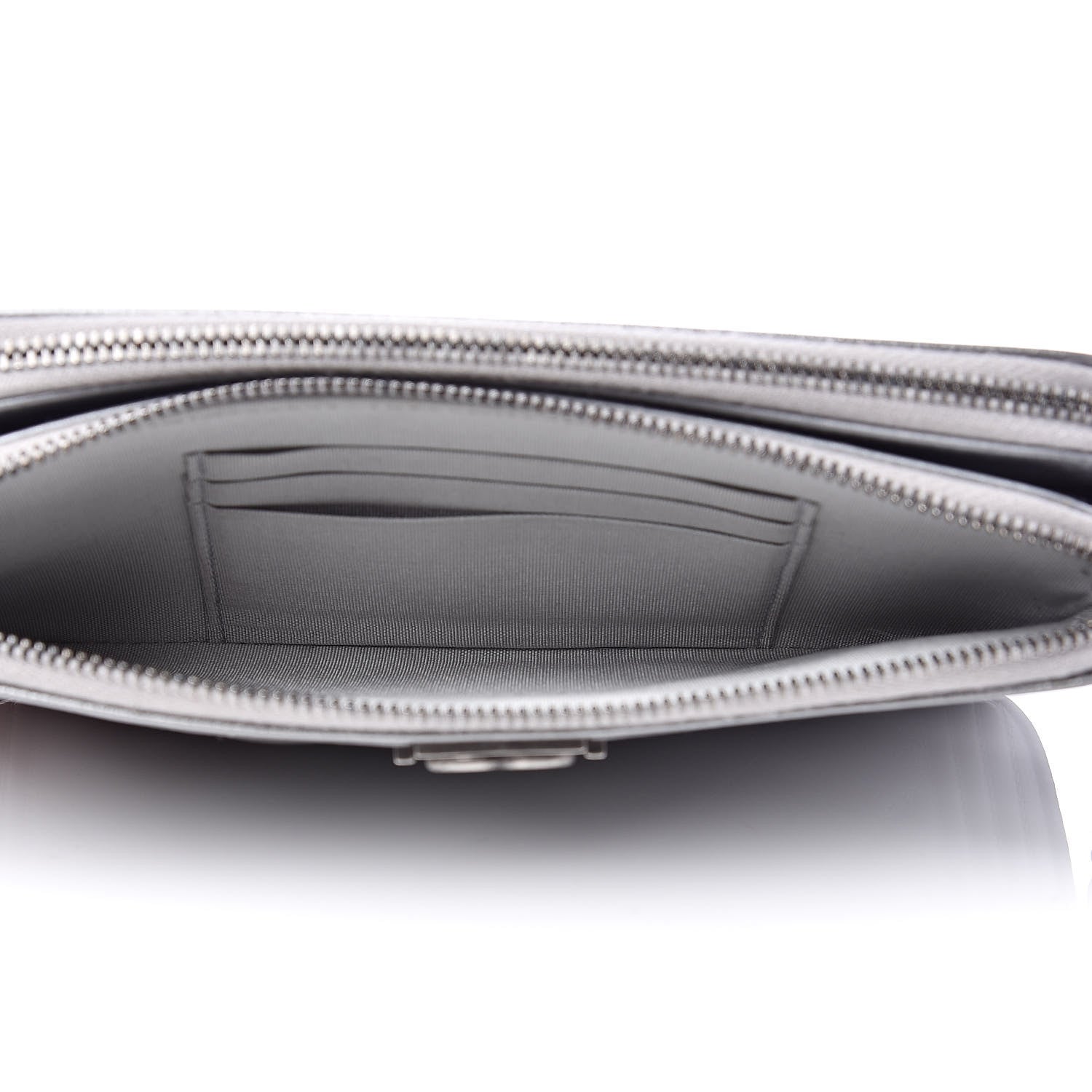 Chanel Metallic Caviar Quilted Small Boy Clutch With Chain Silver 8 of 14