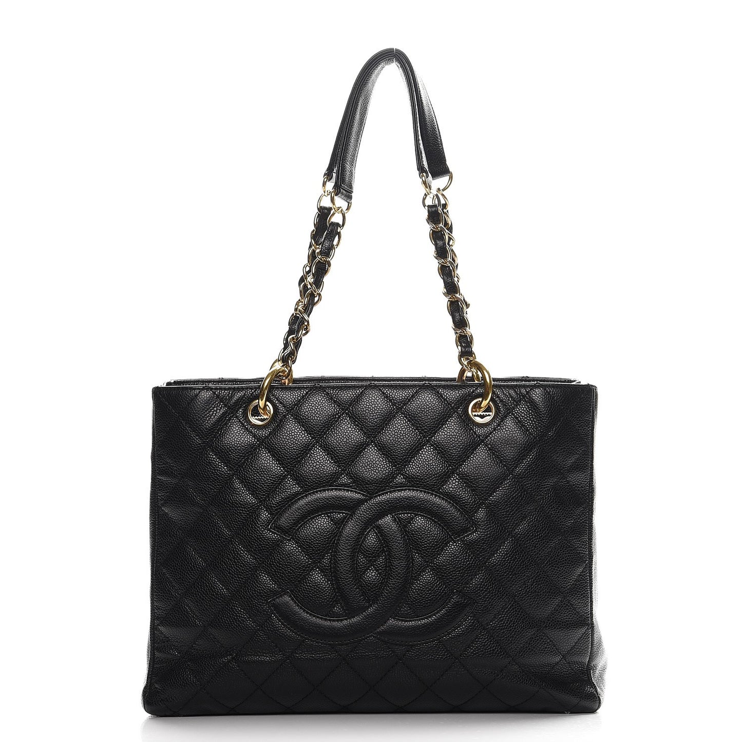 Caviar Quilted Grand Shopping Tote GST Black