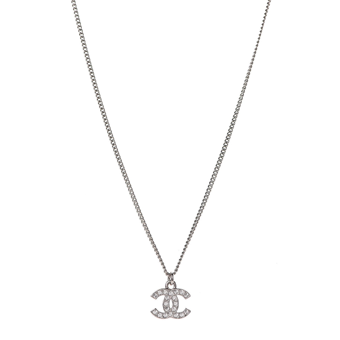 Crystal Timeless CC Necklace Silver