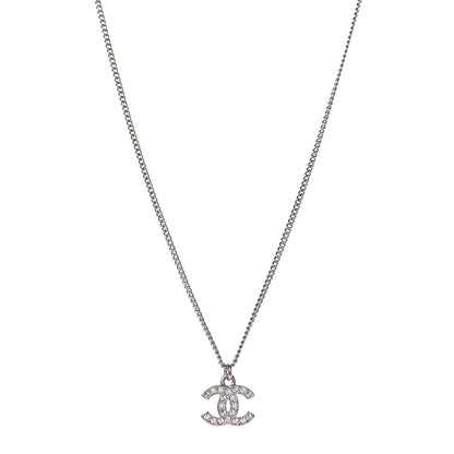 Chanel Crystal Timeless CC Necklace Silver 1 of 5