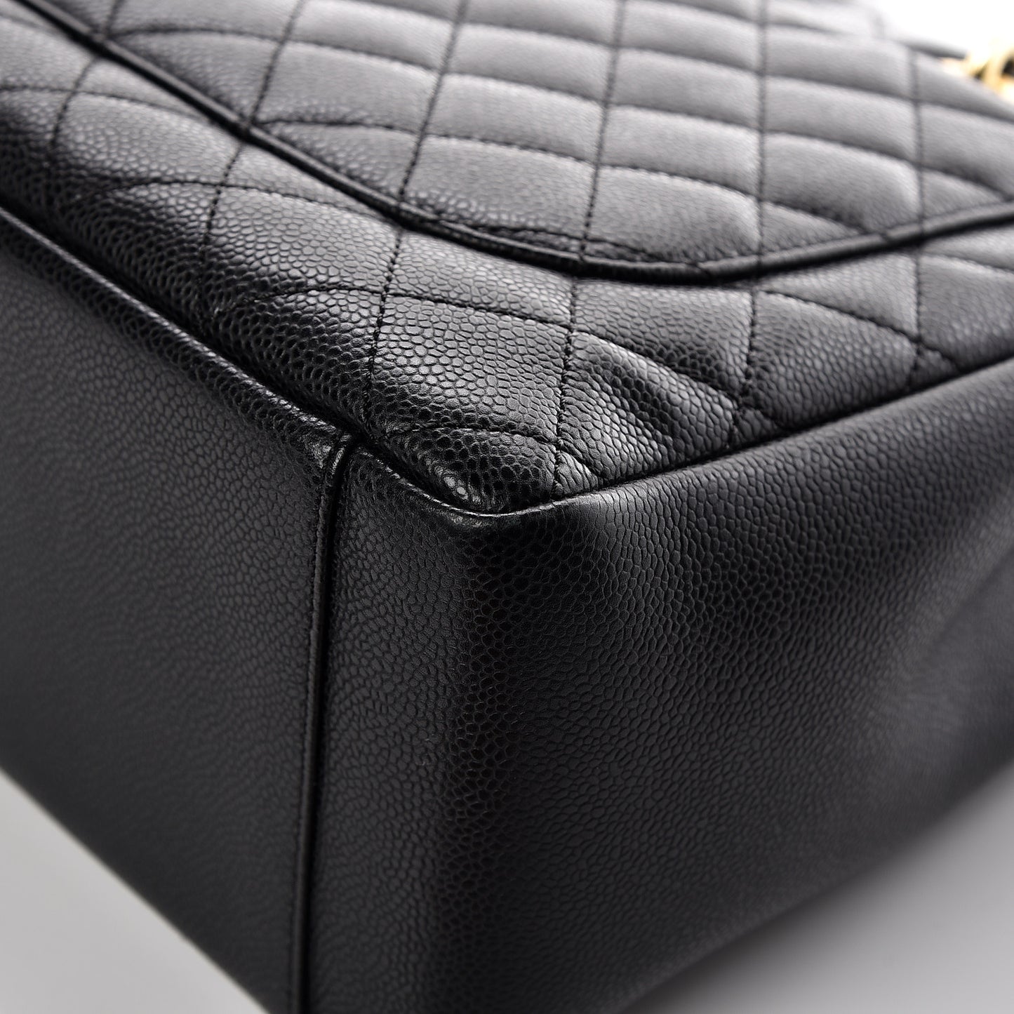 Caviar Quilted Grand Shopping Tote GST Black