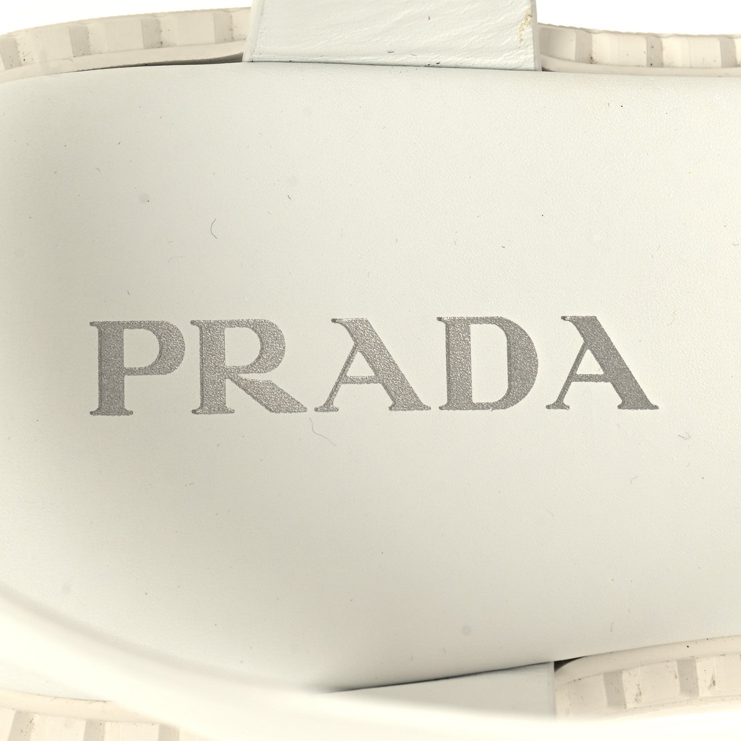 Prada Brushed Calfskin Metal Triangle Logo Fisherman Mens Sandals 9 White 8 of 8
