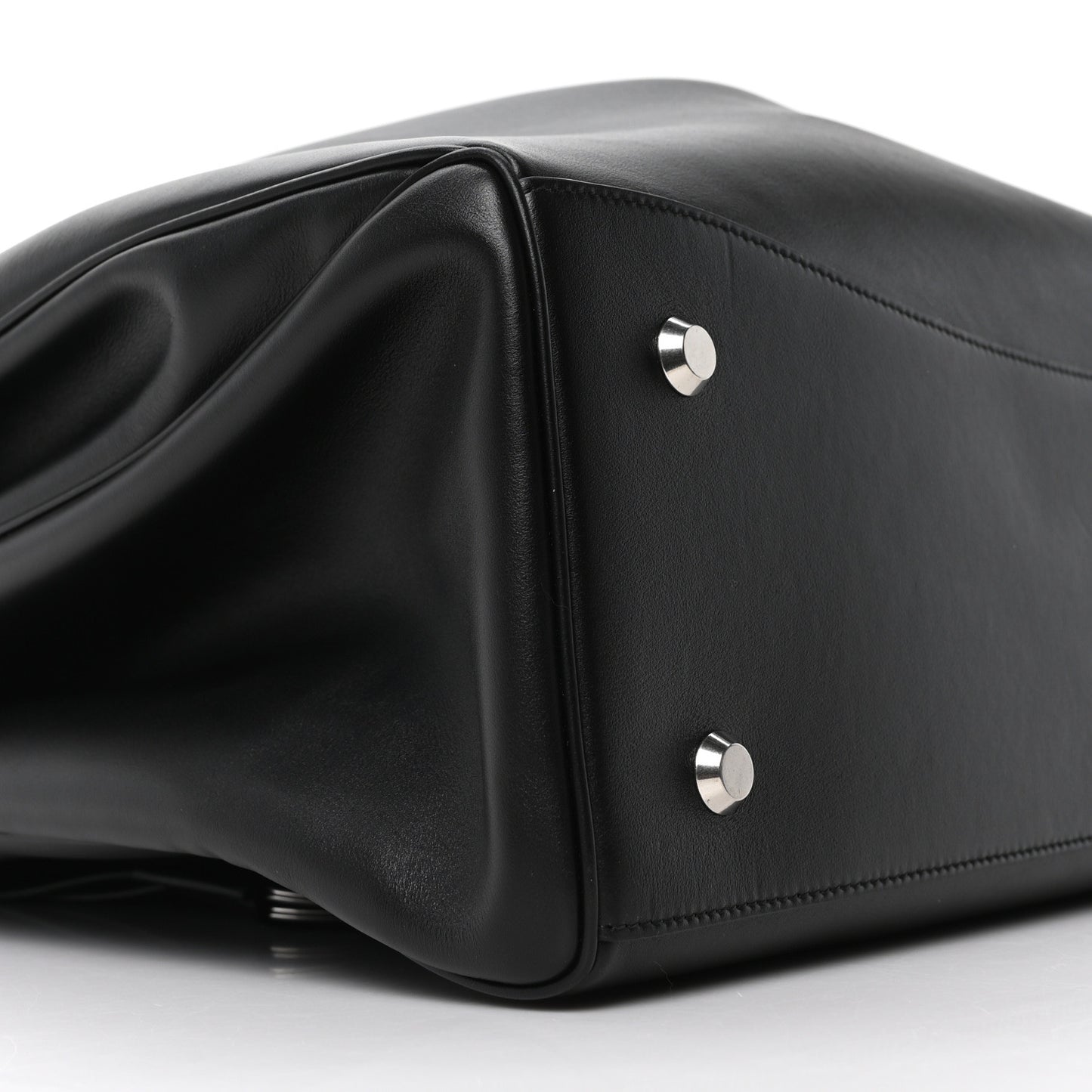 Smooth Calfskin Rodeo XL Top Handle Handbag Black