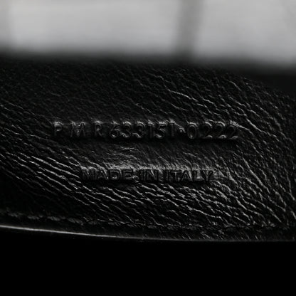 Saint Laurent Calfskin Crocodile Embossed Matelasse Monogram Baby Niki Chain Satchel Black 16 of 25