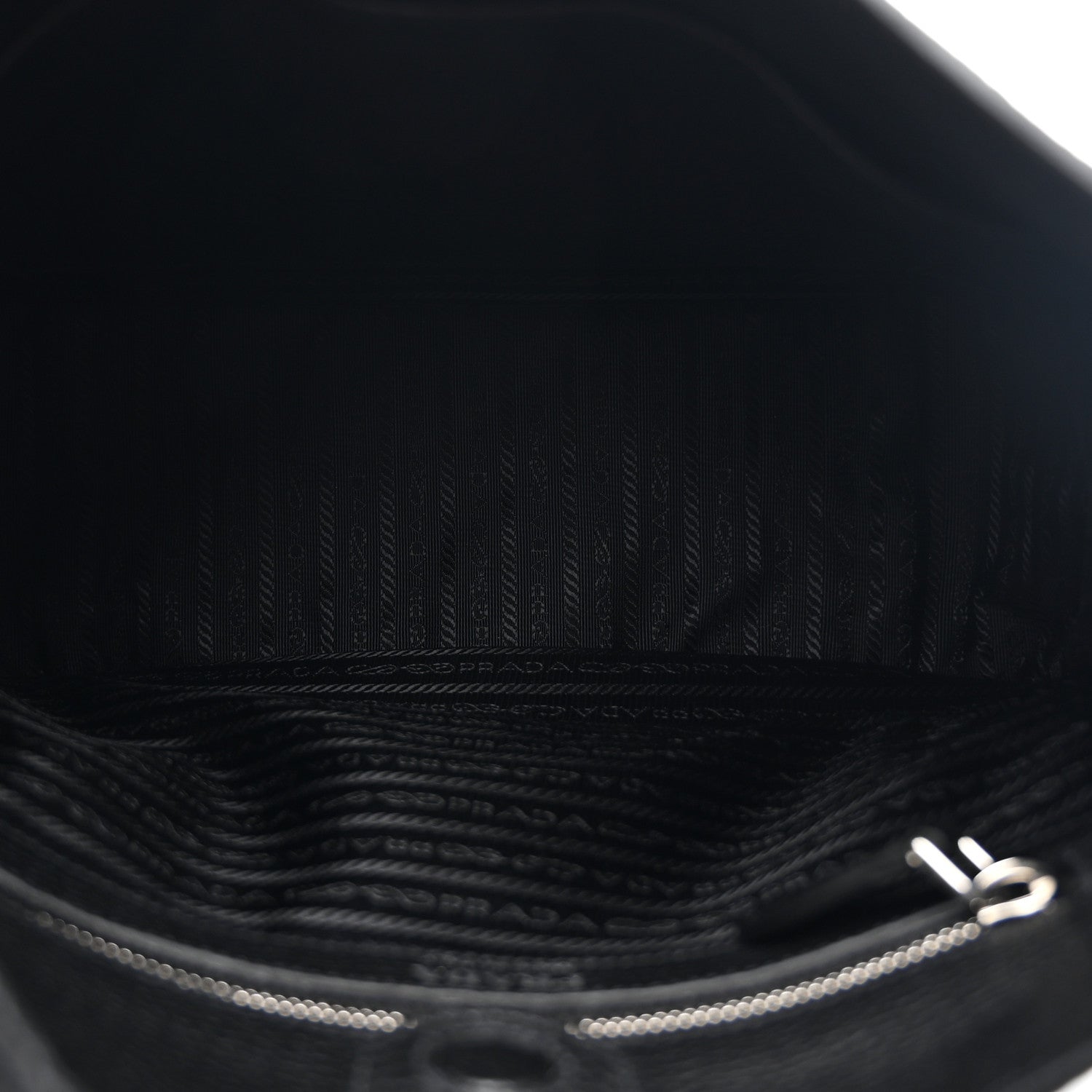 Prada Vitello Daino Soft Hobo Messenger Bag Black 5 of 10