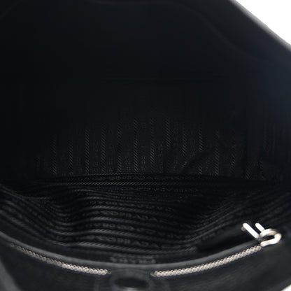 Prada Vitello Daino Soft Hobo Messenger Bag Black 5 of 10