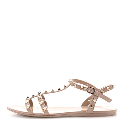 Valentino Garavani PVC Jelly Rockstud Caged Sandals 41 Poudre 1 of 9