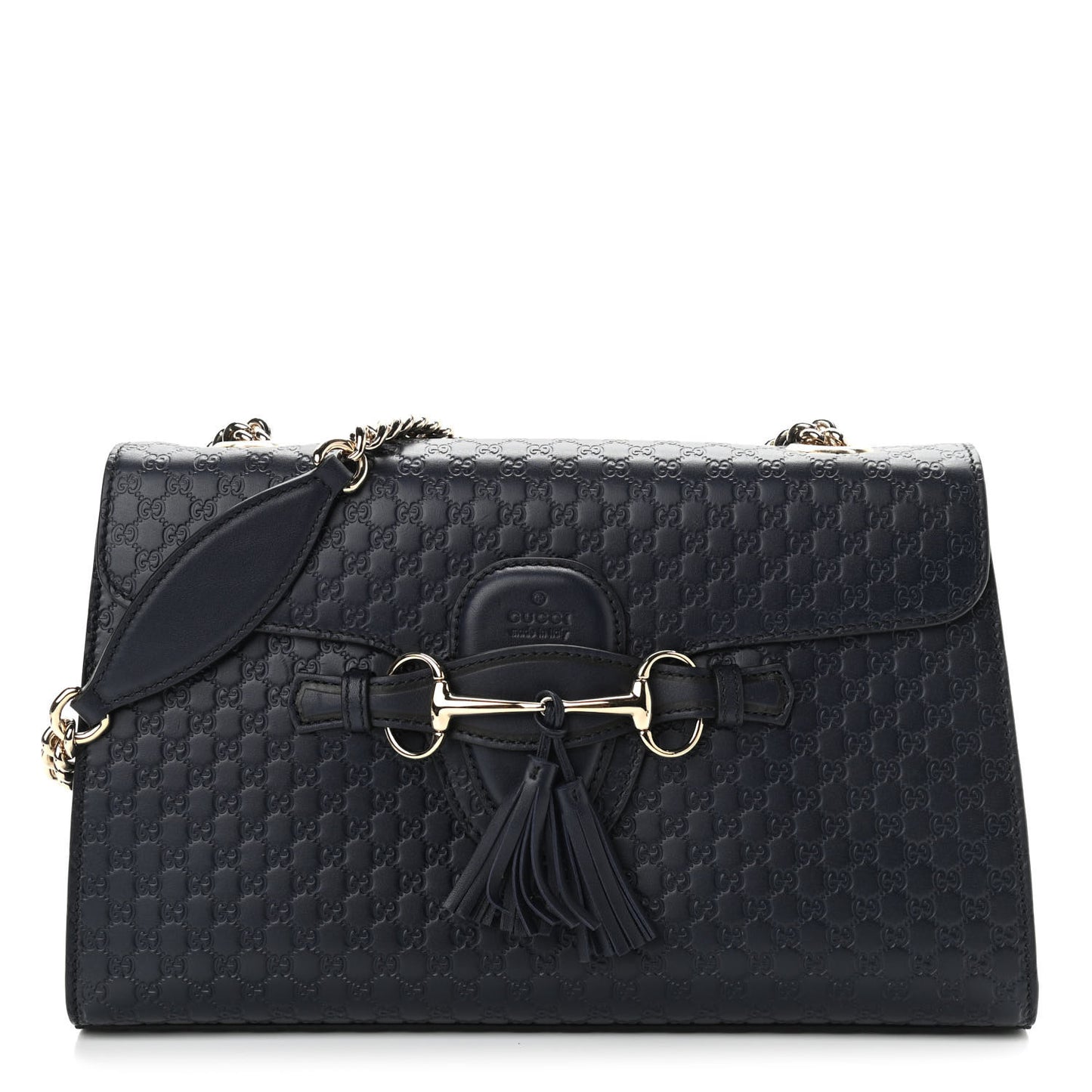 Soft Microguccissima Medium Emily Chain Shoulder Bag Blue