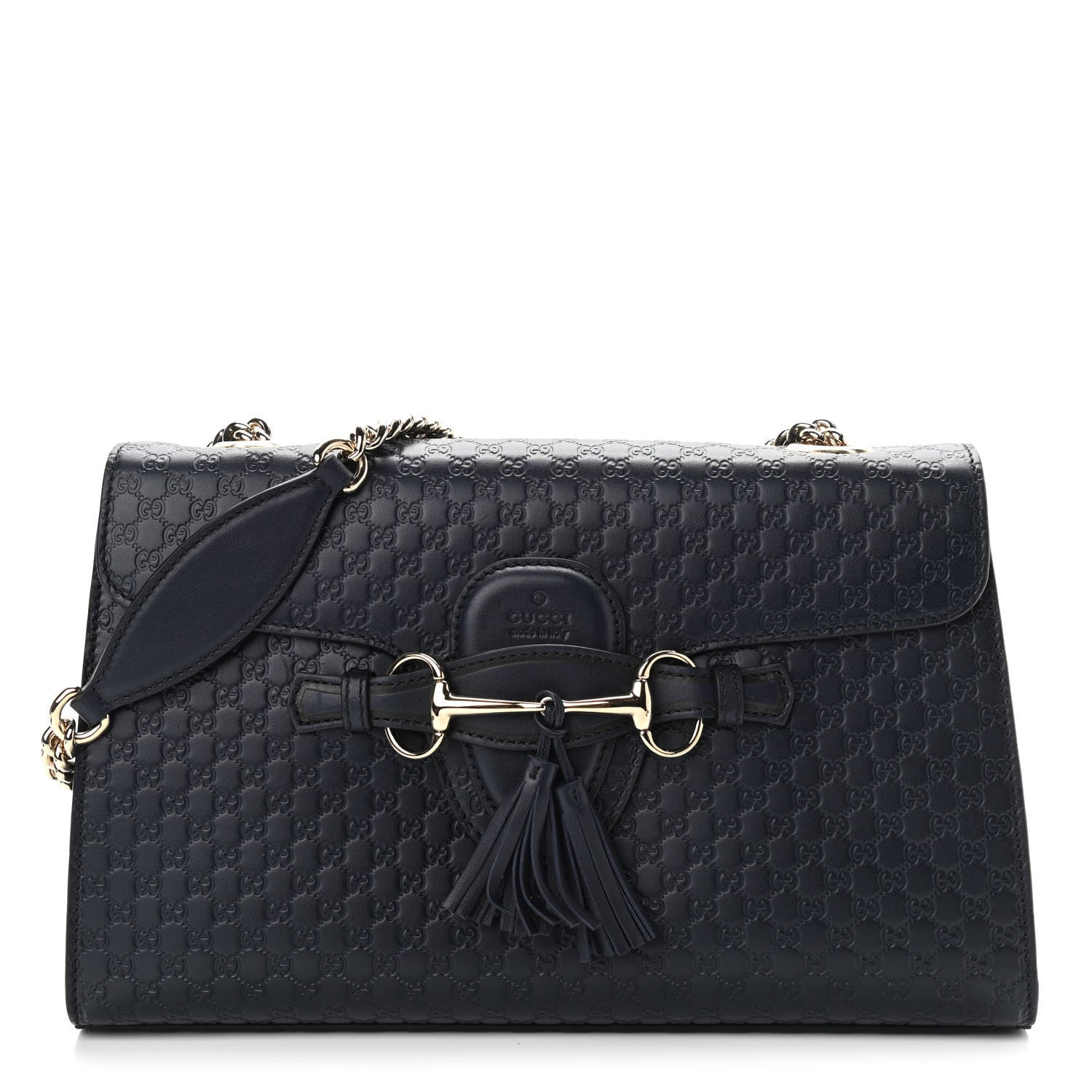 Gucci Soft Microguccissima Medium Emily Chain Shoulder Bag Blue 1 of 14