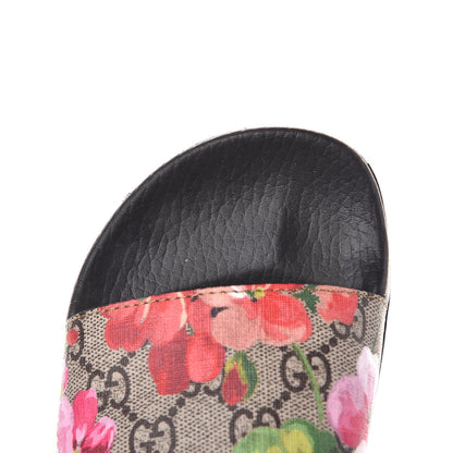 Gucci GG Supreme Monogram Blooms Slide Sandals 37 Beige Multicolor 8 of 10