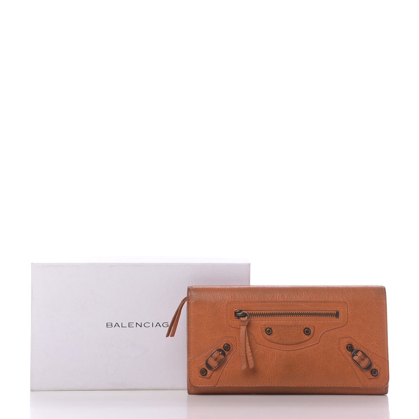 Agneau Classic Hardware Money Wallet Tangerine
