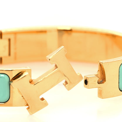 Hermes Enamel Narrow Clic Clac H Bracelet PM Lagon 4 of 5