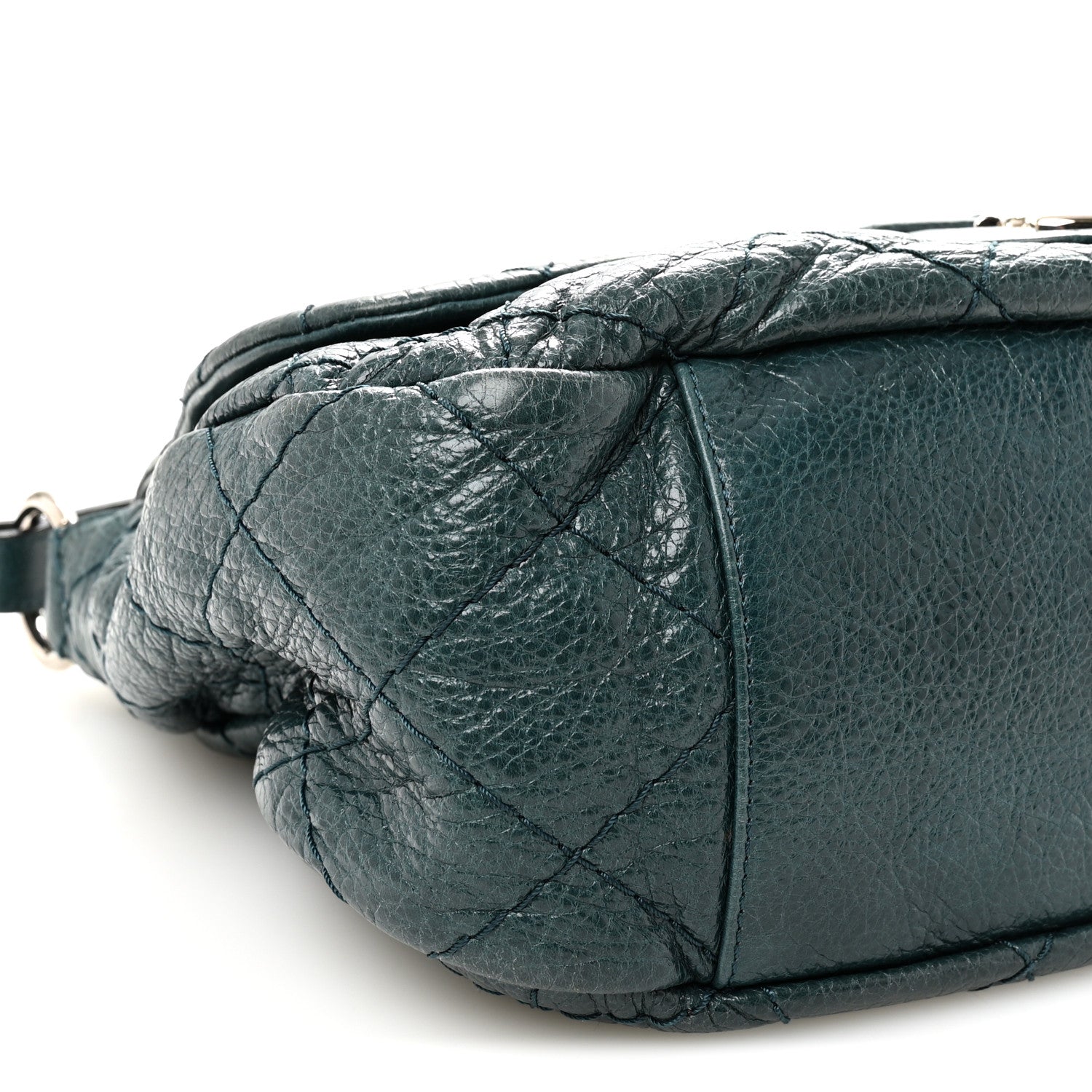 Chanel Glazed Calfskin Stitched XL On The Road Flap Blue 9 of 10
