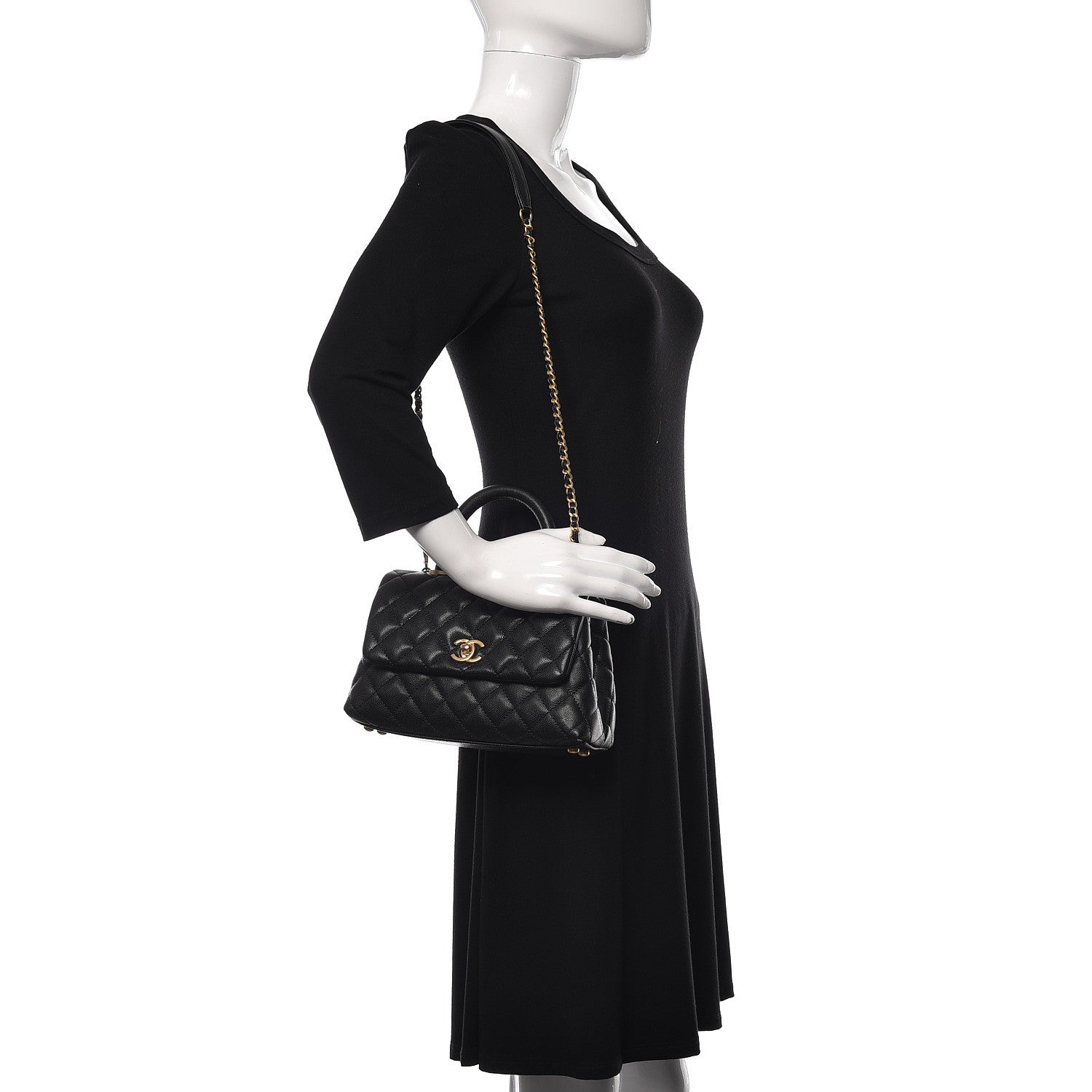 Chanel Caviar Quilted Mini Coco Handle Flap Black 2 of 11