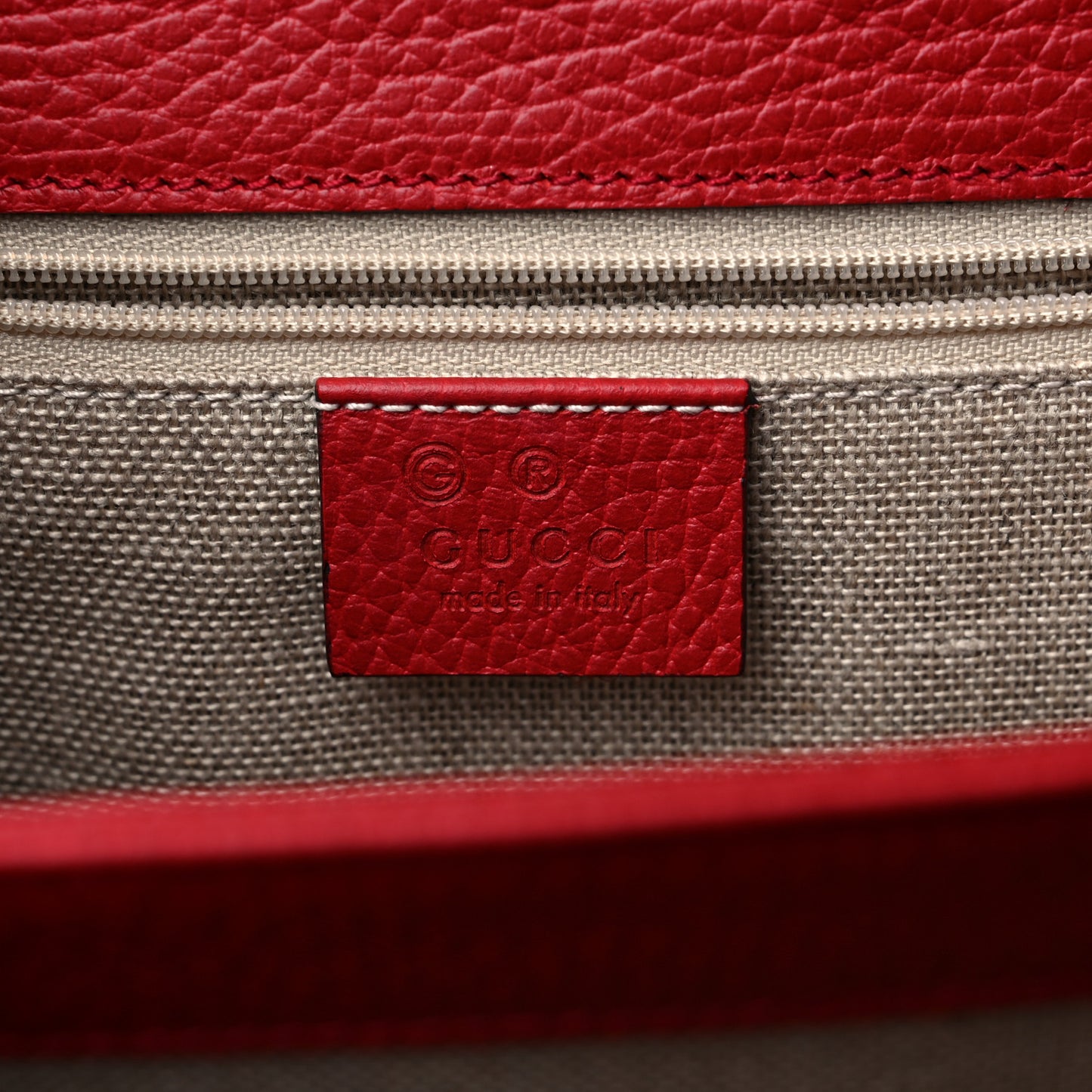 Dollar Calfskin Interlocking G Shoulder Bag Red