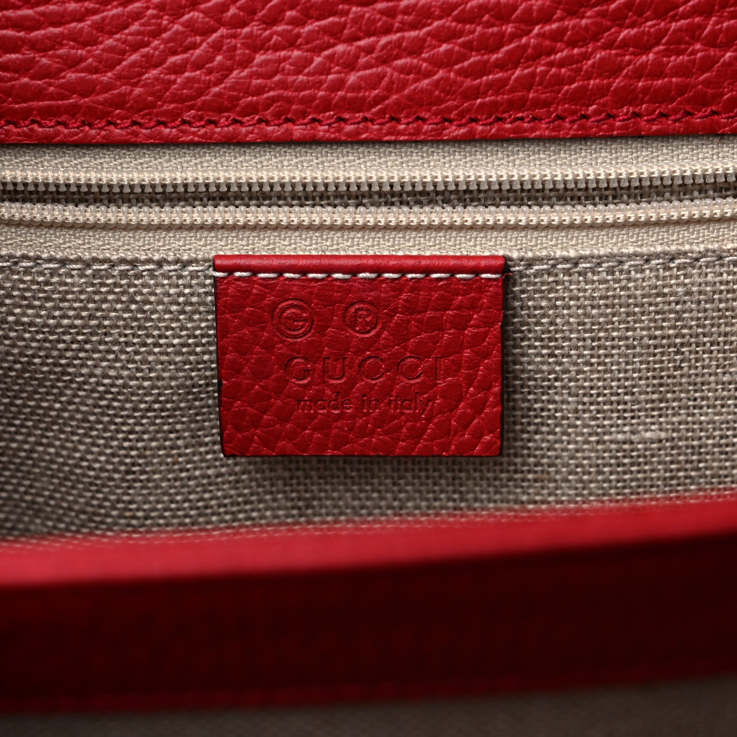 Gucci Dollar Calfskin Interlocking G Shoulder Bag Red 6 of 9