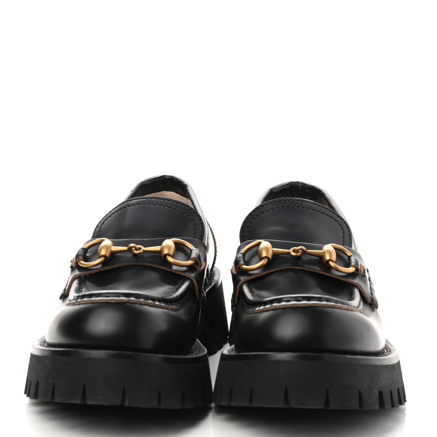 Gucci Cordovan Lux Womens Harald Horsebit 25mm Platform Loafers 36 Black 2 of 8