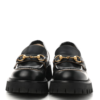 Gucci Cordovan Lux Womens Harald Horsebit 25mm Platform Loafers 36 Black 2 of 8