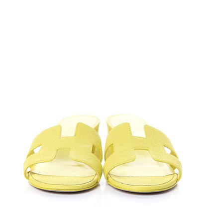 Hermes Epsom Oasis Sandals 37 Jaune Pollen 2 of 16