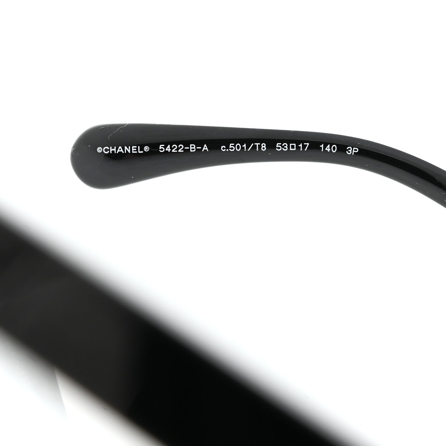 Chanel Acetate Strass Polarized Square Sunglasses 5422-B Black 5 of 8
