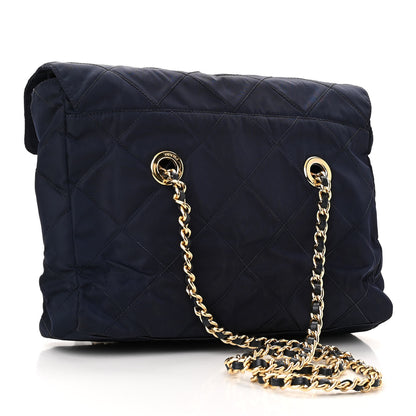 Prada Nylon Tessuto Impuntu Quilted Flap Shoulder Bag Blue 2 of 10