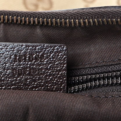 Gucci Monogram Web Medium Half Moon Hobo Dark Brown 11 of 21