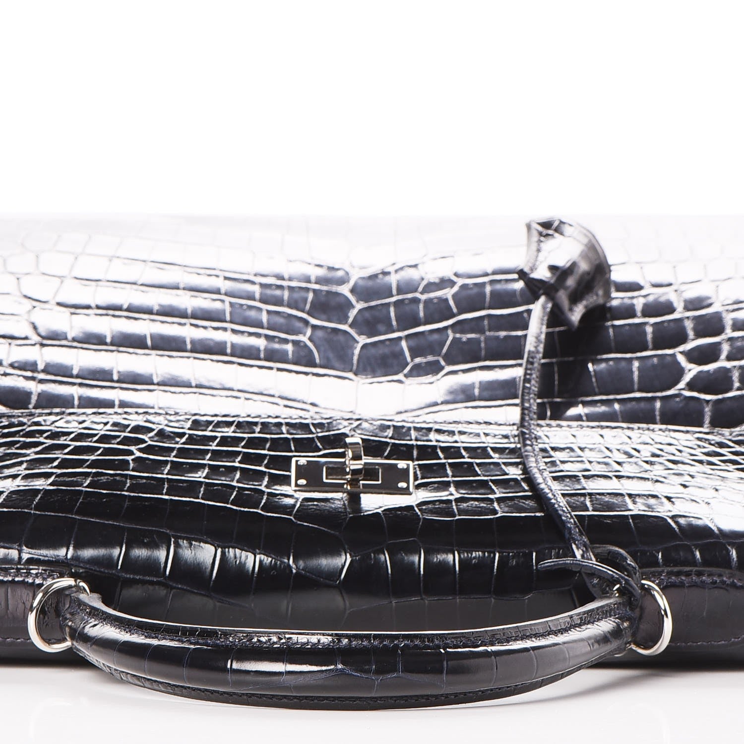 Hermes Shiny Niloticus Crocodile Kelly Sellier 32 11 of 36