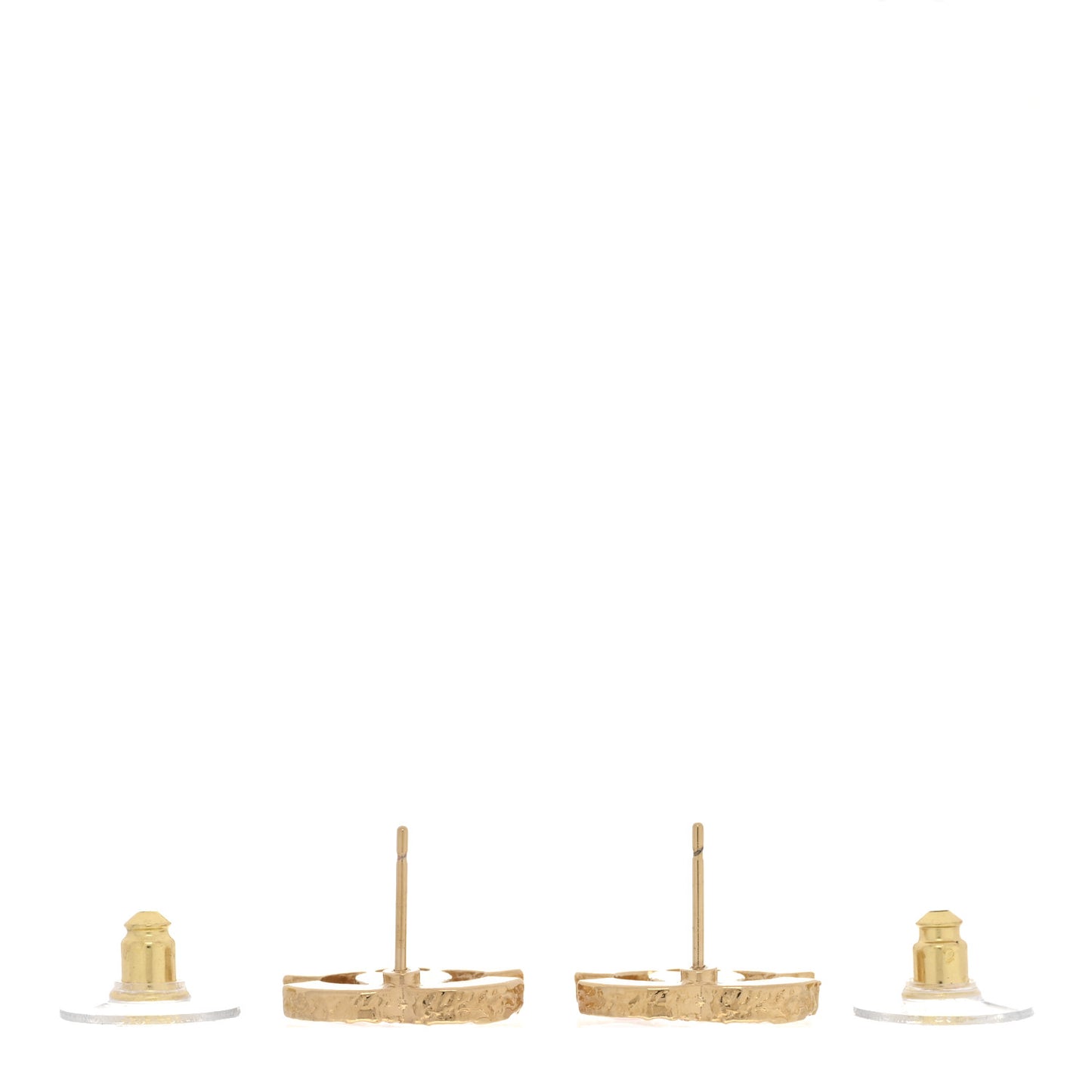 Metal Enamel CC Earrings Pink Gold