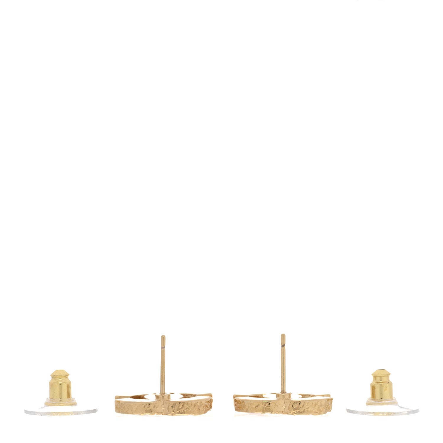 Chanel Metal Enamel CC Earrings Pink Gold 3 of 5