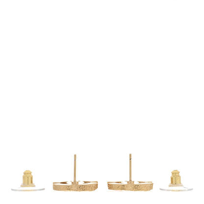 Chanel Metal Enamel CC Earrings Pink Gold 3 of 5